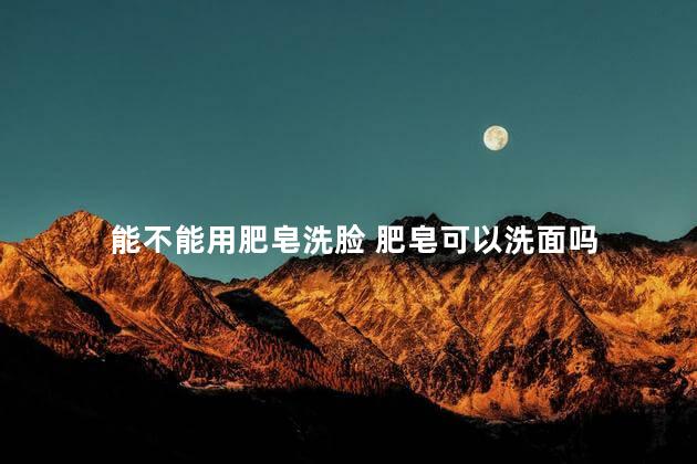 能不能用肥皂洗脸 肥皂可以洗面吗